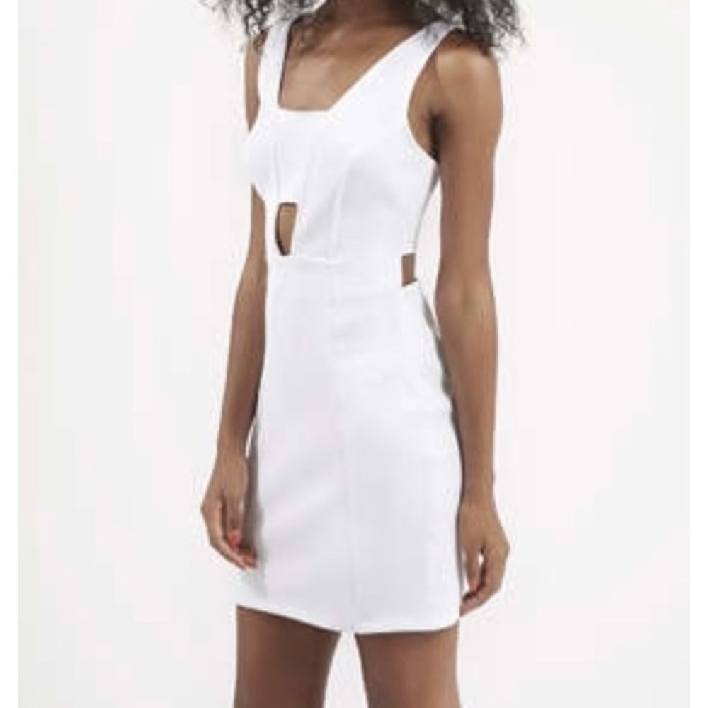 TOPSHOP Bralette Bodycon Dress White 4 NWT